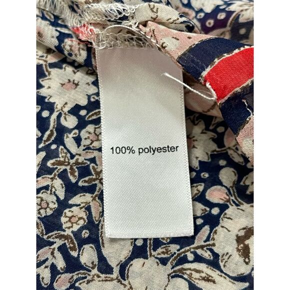 Maurices Women's Floral sheet Kimono red white blue  Size 0 one size - Picture 4 of 9